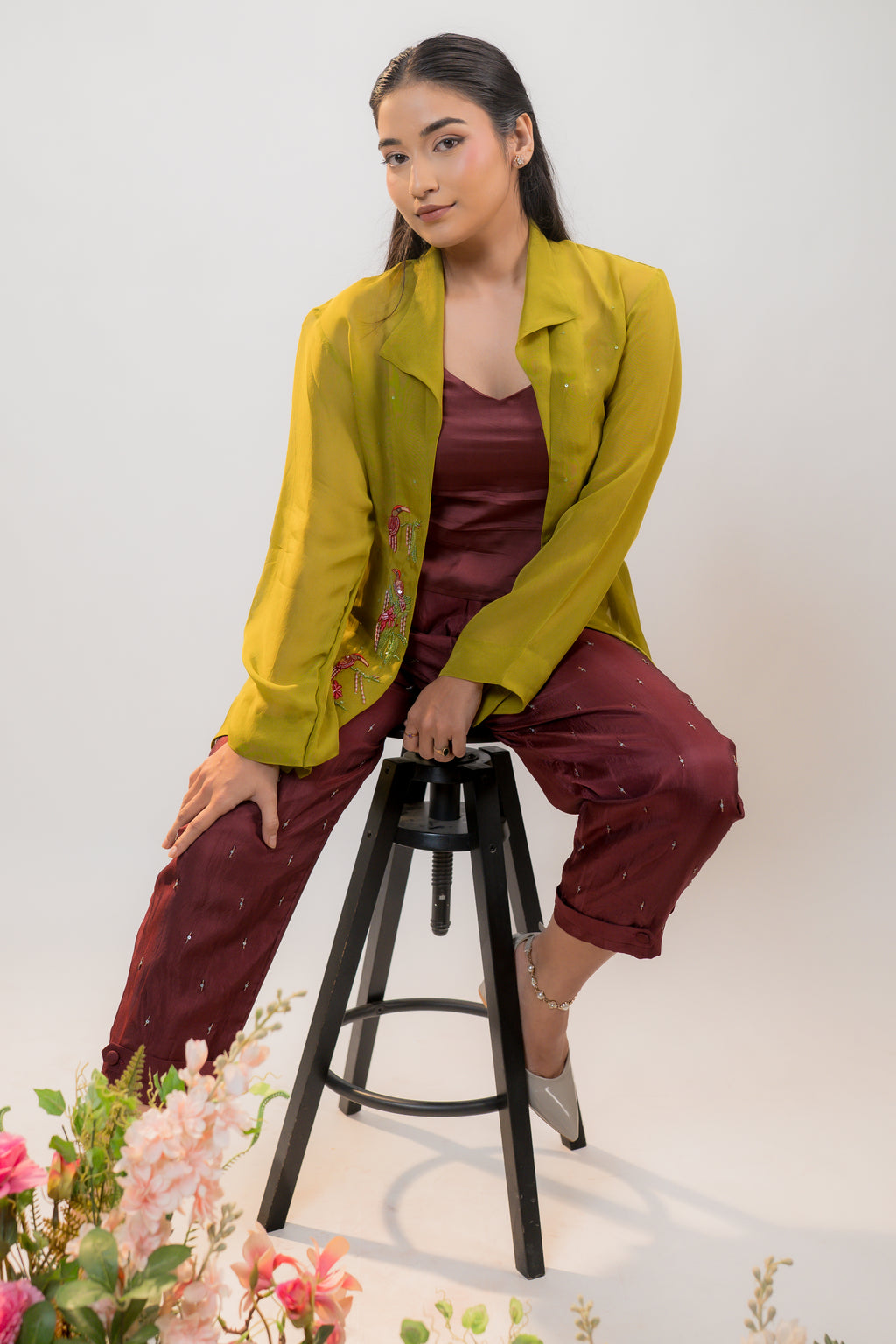 SORA — Mid-Length Jacket in Warm Olive