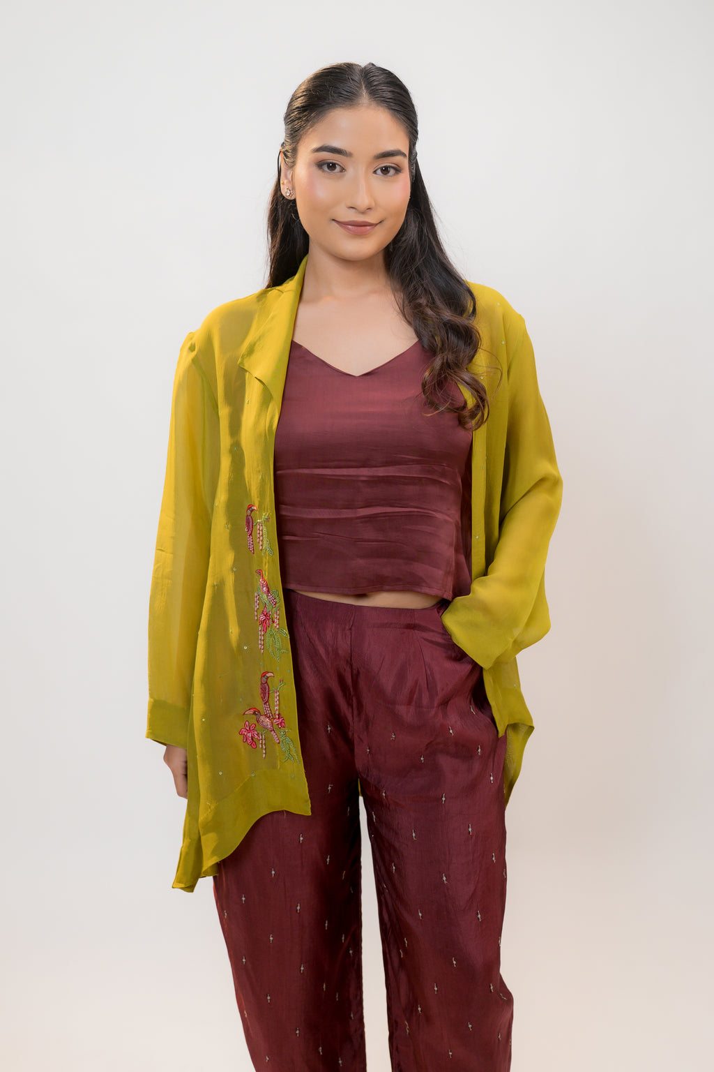 SORA — Mid-Length Jacket in Warm Olive