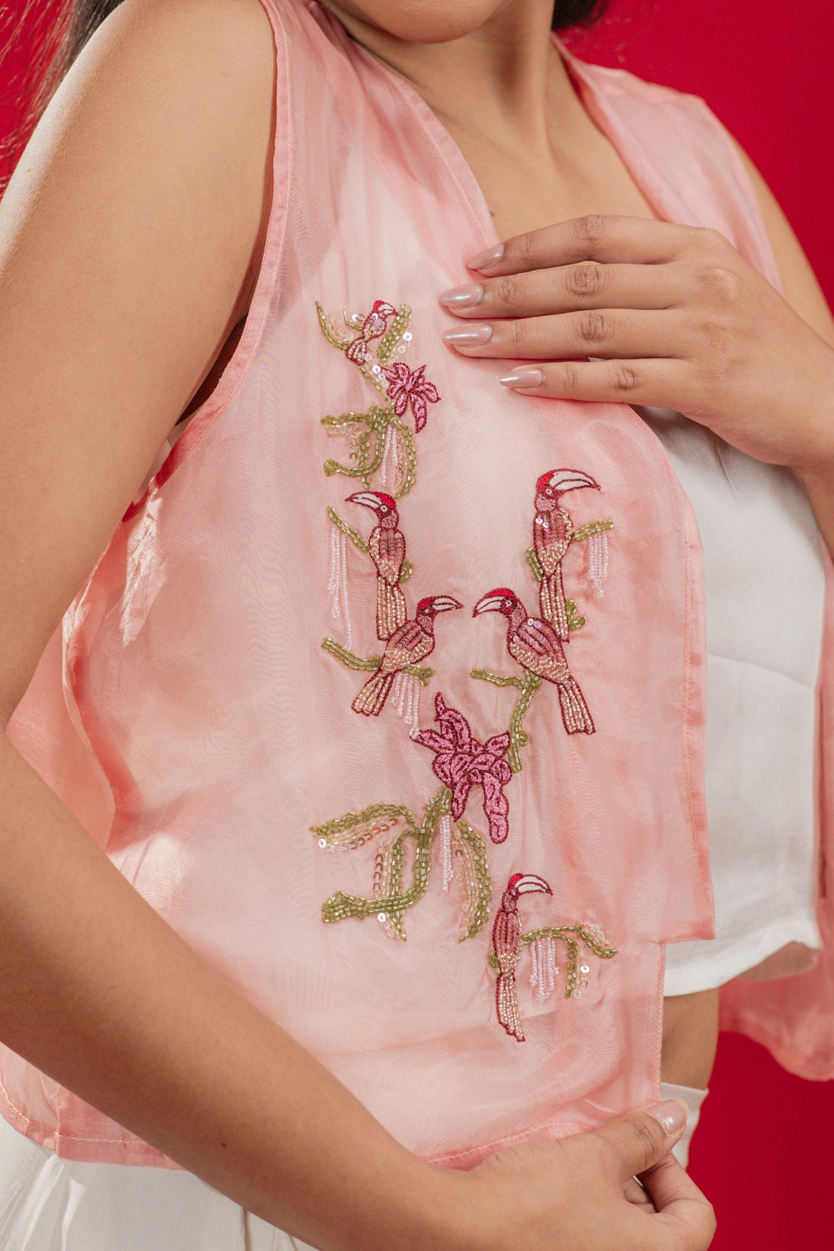 VELA — Waistcoat in Soft Coral