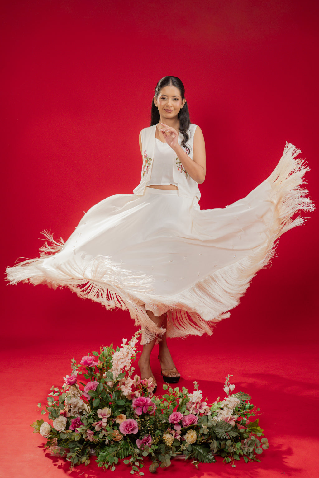 RAYA — Skirt in Pearled Ivory