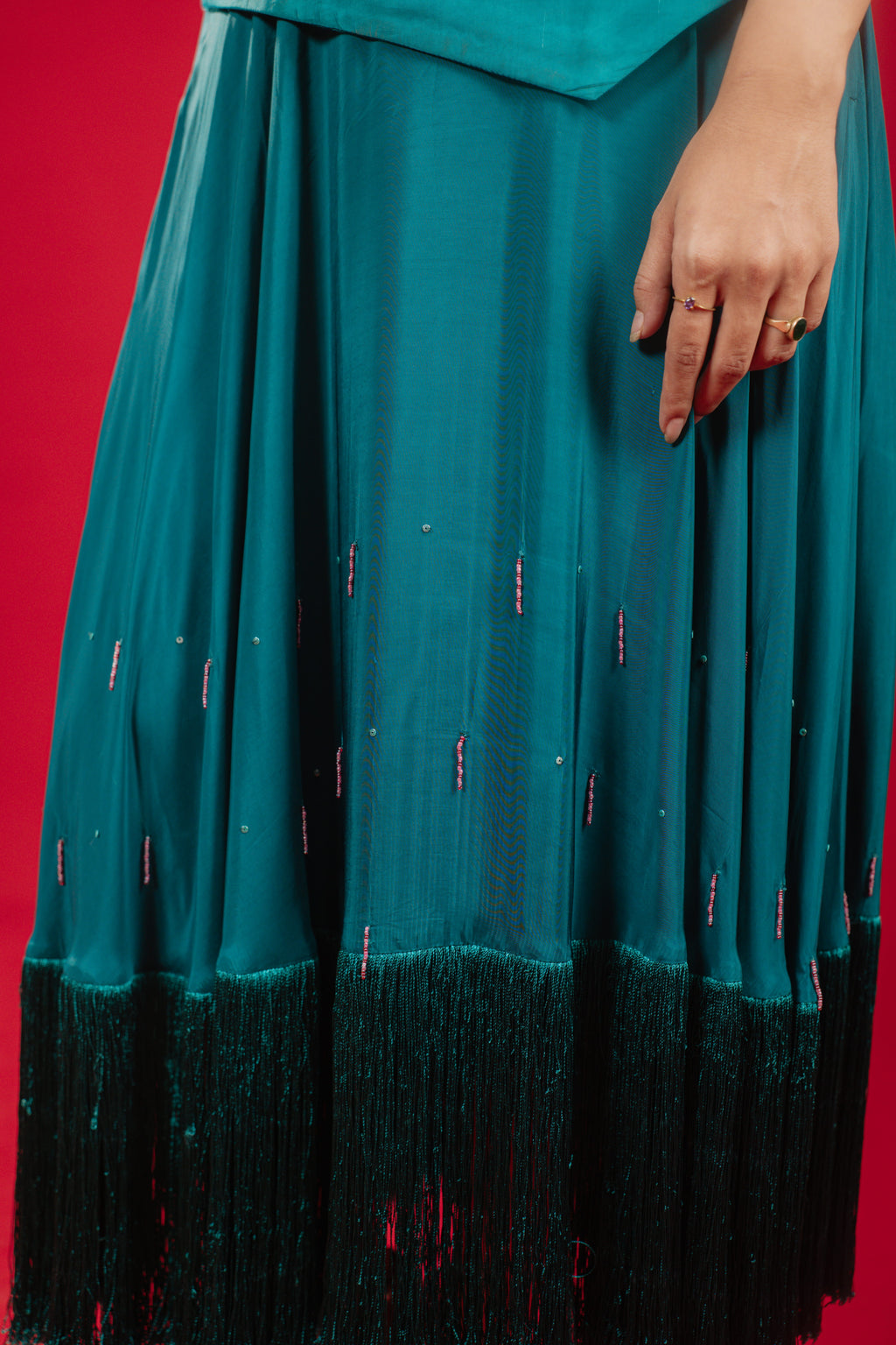 RAYA — Skirt in Deep Teal