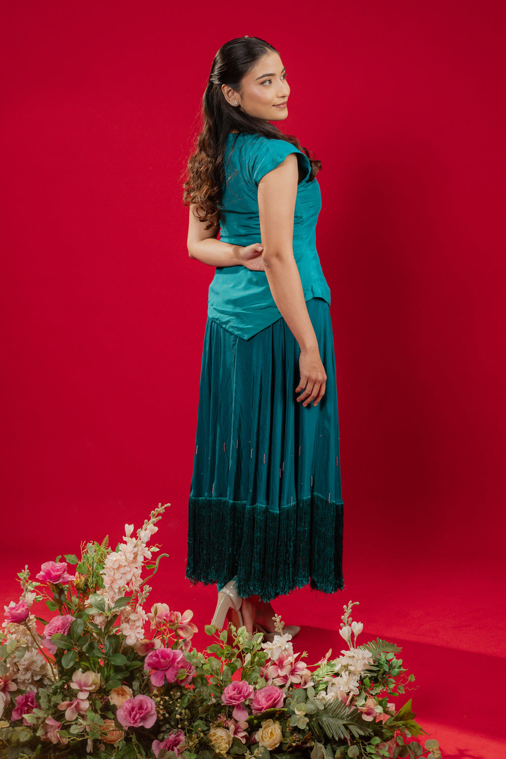 RAYA — Skirt in Deep Teal