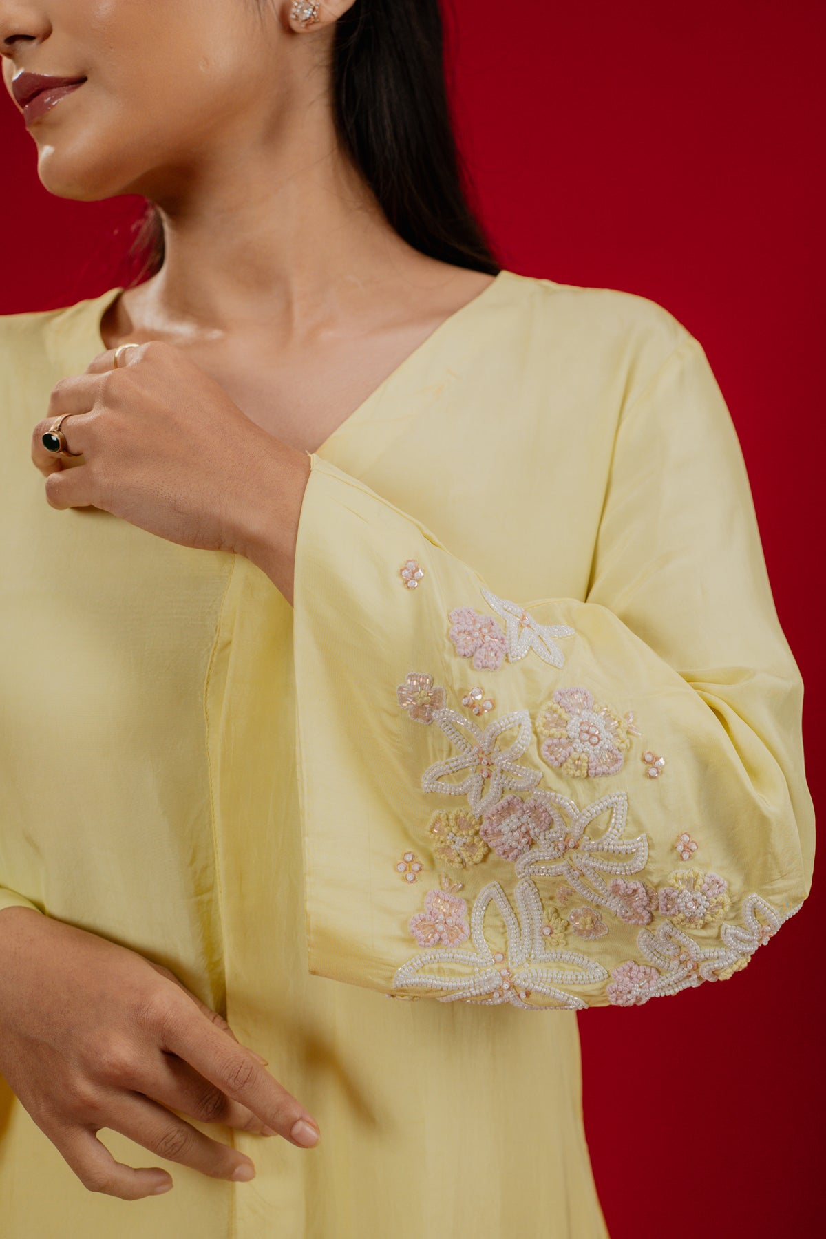 MIRA — Button Front Mini in Light Lemon Yellow