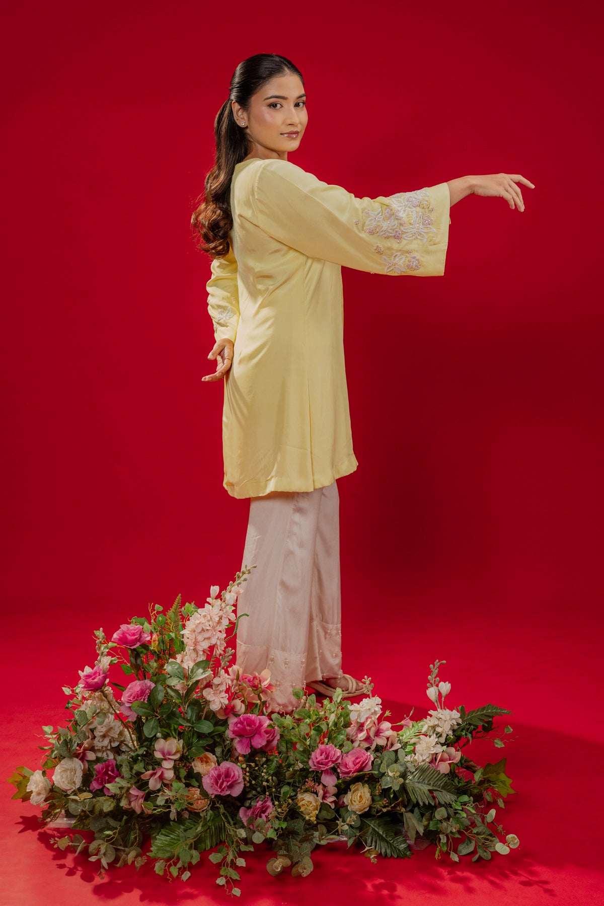 MIRA — Button Front Mini in Light Lemon Yellow